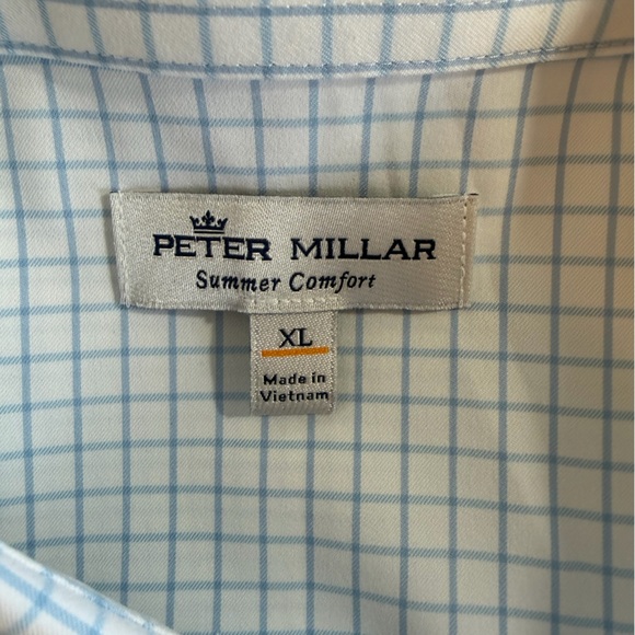 Peter Millar Summer Comfort button down shirt blue white size XL - Picture 3 of 10